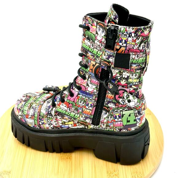 Current Mood Reckless Adventure Combat Boots Anime Design - Size 7 - Picture 15 of 16
